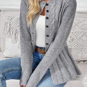 Women Plain Long Sleeve Comfy Casual Cardigan, Cardigans, color:Gray|size:XL, catalog Noracora shop