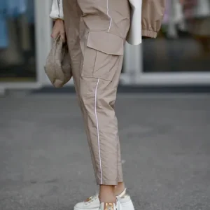 Casual Color Block Pockets Cargo Pants, Pants, color:Brown|size:XXL, Stylewe