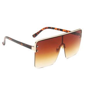 1Pair Half Metal Frame Ombre Lens Flat Top Sunglasses, women Sunglasses, ChicMe catalog