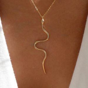 Snake Shaped Pendant Chain Necklace, women Necklace & Pendant, ChicMe catalog