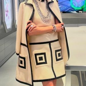Urban Faux Leather Color Block Dress, Mini Dresses, color:Black-white|size:XXL, Stylewe