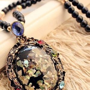 New Color Shell Cat's Eye Stone Long Korean Sweater Chain Accessories Retro Necklace, Necklace, color:Color3|size:One-size, catalog Noracora shop
