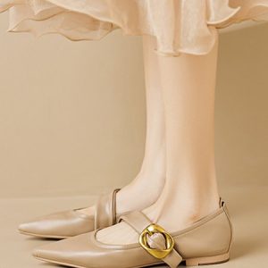 Pu Plain Urban Shallow Shoes, Flats, color:Khaki|size:43, Stylewe
