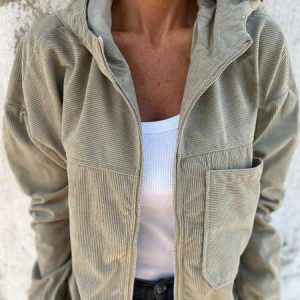 Women Spring/Fall Outerwear Vintage Split Joint Plain Long Sleeve Stand Collar Jacket, JustFashionNow Jackets, color:Khaki|size:5XL,