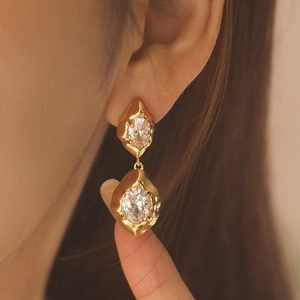 Elegant Plain Dangle, Earrings, color:Golden|size:One-size, Stylewe