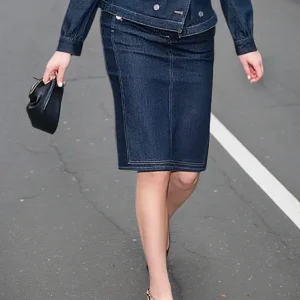 Urban Plain Mini Denim Skirt, Denim Skirts, color:Blue|size:XXL, Stylewe