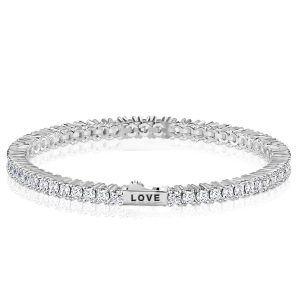 bracelets - Italo 3 MM Round Cut Engraved Personalized Tennis Bracelet, Italo jewelry - Online Catalog