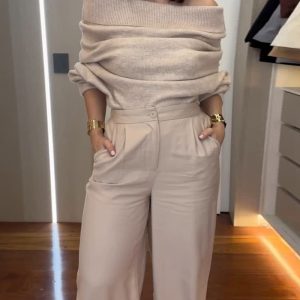 2 Pieces Outfit Convertible Shoulder Casual Cardigan with Tank, women Two-piece Sets, ChicMe catalog