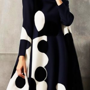 Daily Polka Dots Long Sleeve Dress, Mini Dresses, color:As Picture|size:XXL, Stylewe