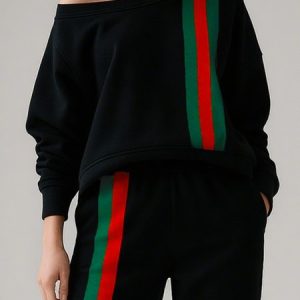 Casual Plain Cold Shoulder Color Block Sweatshirt, Hoodies and Sweatshirts, color:Black|size:XXL, Stylewe