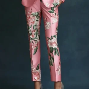 Plus Size Urban Printing Regular Fit Pants, Plus Pants, color:Pink|size:4X, Stylewe