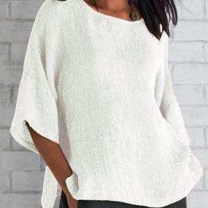 Women Plain Half Sleeve Tee T-shirt Crew Neck Casual Summer Top, JustFashionNow T-Shirts, color:White|size:5XL