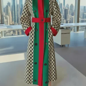 Urban Split Joint Color Block Shawl Collar Coat With Belt, Coats, color:As Picture|size:XXL, Stylewe