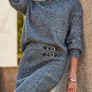 Casual Plain Turtleneck Raglan Sleeves Sweater, Pullovers, color:Gray|size:XXL, Stylewe