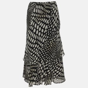 Elena Miro Printed Silk Layered Midi Skirt XL, Skirts - Luxury Closet
