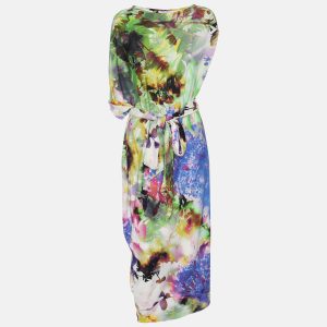 Marina Rinaldi Mulitcolor Printed Jersey Midi Dress XL, Dresses - Luxury Closet