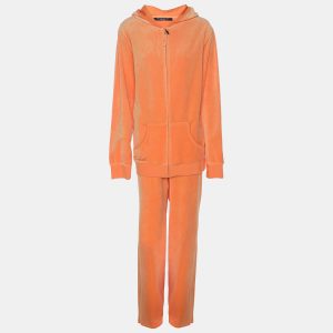 Marina Sport by Marina Rinaldi Orange Jersey Hoodie and Joggers Set L, Suits - Luxury Closet