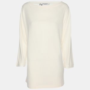 Marina Rinaldi Cream Crepe Sweater L, Sweaters & Cardigans - Luxury Closet