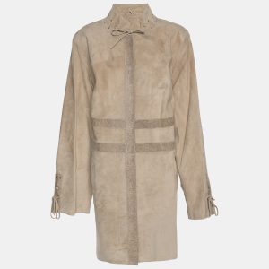 Marina Rinaldi Beige Suede Long Jacket L, Coats & Jackets - Luxury Closet catalog