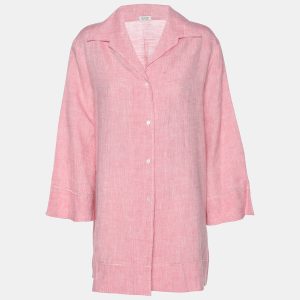 Agona Pink Linen Button Front Shirt XL, Shirts & Tops - Luxury Closet catalog