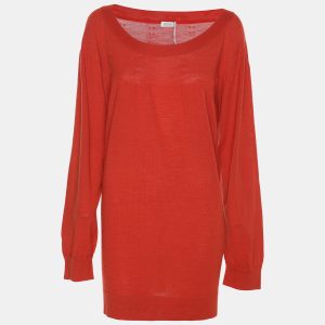 Agona Orange Stretch Knit Long Sleeve Sweater L, Sweaters & Cardigans - Luxury Closet