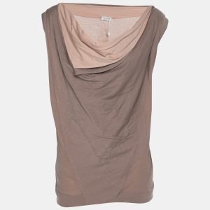Agnona Beige Cotton Sleeveless Tops Set L, Shirts & Tops - Luxury Closet catalog
