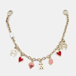 Aigner Charm Enamel Gold Tone Bag Charm, Luggage Accessories - Luxury Closet
