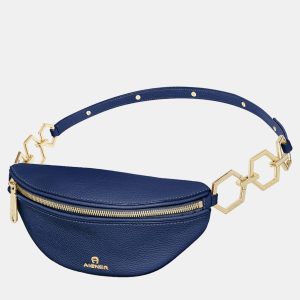 Aigner Serena S Deep Blue Leather Belt Bag, Handbags - Luxury Closet