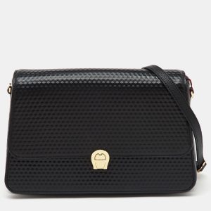 Aigner Black Textured Leather Genoveva Shoulder Bag, Shoulder Bags - Luxury Closet catalog