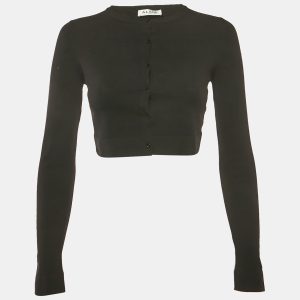 Alaia Black Wool Knit Crop Cardigan S, Sweaters & Cardigans - Luxury Closet catalog