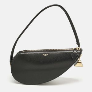 Alaia Black Leather Le Demi-Coeur Shoulder Bag, Shoulder Bags - Luxury Closet catalog
