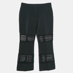 Alexander McQueen Black Wool Blend Lace Trimmed Trousers S, Clothing - Luxury Closet catalog
