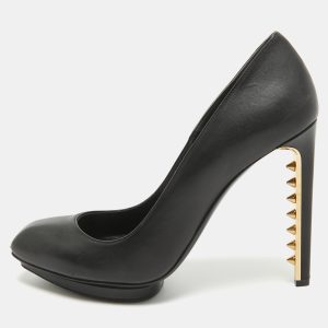 Alexander McQueen Black Leather Spikes Heel Pumps Size 40, Pumps - Luxury Closet catalog