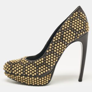 Alexander McQueen Black Leather Studded Platform Pumps Size 40, Pumps - Luxury Closet catalog