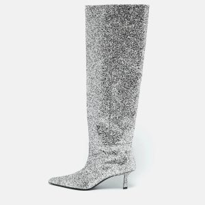 Alexander Wang Silver Glitter Viola Knee Length Boots Size 36, Boots - Luxury Closet catalog
