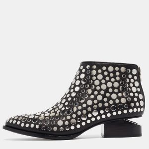 Alexander Wang Black Leather Studded Gabi Ankle Boots Size 36.5, Boots - Luxury Closet catalog