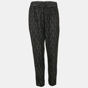 Alice + Olivia Black Floral Lace Trousers L, Clothing - Luxury Closet catalog