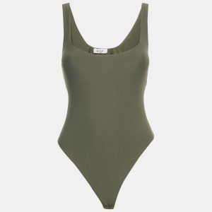 Alix Olive Green Jersey Sleeveless Bodysuit M, Shirts & Tops - Luxury Closet