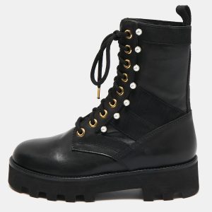 Altuzarra Black Canvas and Leather Cosmo Jungle Combat Boots Size 39, Boots - Luxury Closet