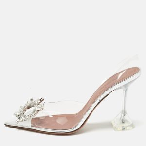 Amina Muaddi Transparent PVC Begum Glass Slingback Pumps Size 38.5, Pumps - Luxury Closet catalog