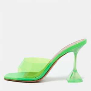 Amina Muaddi Fluro Green PVC Lupita Slide Sandals Size 36, Sandals - Luxury Closet catalog