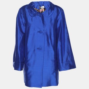 Anna Scholz Blue Dupion Silk Long Sleeve Blouse XL, Coats & Jackets - Luxury Closet catalog