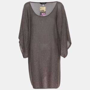 Anna Scholz Metallic Grey Lurex Knit Square Neck Tops XL, Shirts & Tops - Luxury Closet catalog