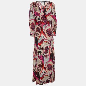 Anna Scholz Multicolor Stretch Silk Paisley Print Wrap Maxi Dress XXL, Dresses - Luxury Closet catalog