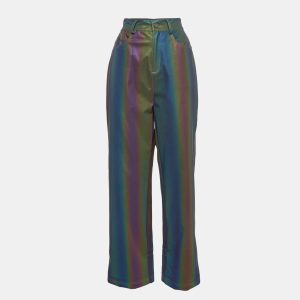 Annakiki For Huawei Multicolor Reflective Pattern Synthetic Straight Leg Pants M, Clothing - Luxury Closet catalog