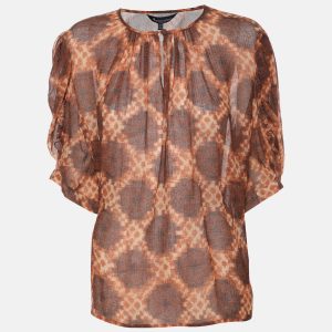 Aquascutum Brown Printed Wool Top XL, Shirts & Tops - Luxury Closet catalog