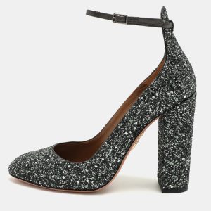 Aquazzura Green Glitter Alix Ankle Strap Pumps Size 40, Pumps - Luxury Closet catalog