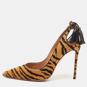 Aquazzura Black/Brown Calf Hair Forever Marilyn Pumps Size 38.5, Pumps - Luxury Closet catalog