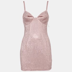 Area Candy Rose Jersey Crystal Embellished Mini Dress S, Dresses - Luxury Closet catalog