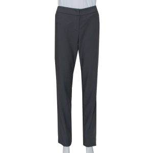 Armani Collezioni Grey Wool Classic Trousers S, Clothing - Luxury Closet